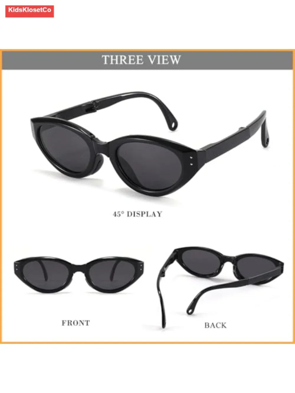 Kids Polarized Sunglasses Foldable Cat Eye UV400 Protection